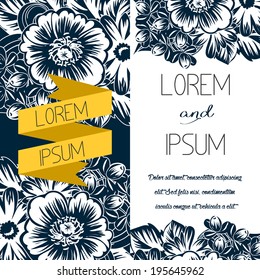 Set of invitations with floral background