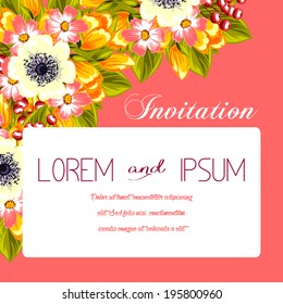 Set of invitations with floral background