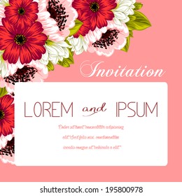 Set of invitations with floral background