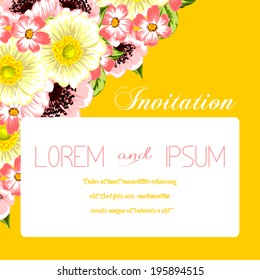 Set of invitations with floral background