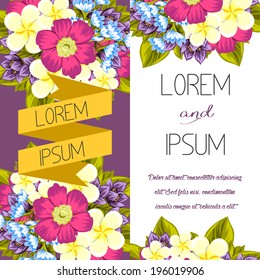 Set of invitations with floral background
