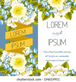 Set of invitations with floral background