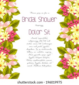 Set of invitations with floral background