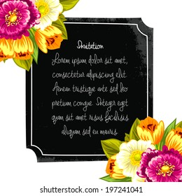 Set of invitations with floral background