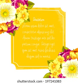 Set of invitations with floral background