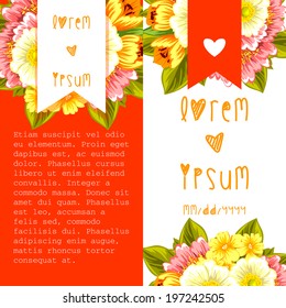 Set of invitations with floral background