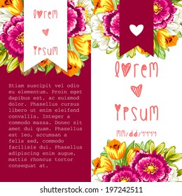 Set of invitations with floral background