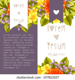 Set of invitations with floral background