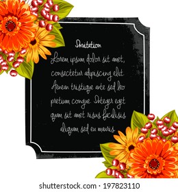 Set of invitations with floral background