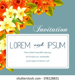 Set of invitations with floral background