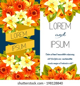 Set of invitations with floral background