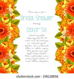 Set of invitations with floral background