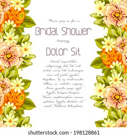 Set of invitations with floral background