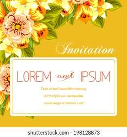 Set of invitations with floral background