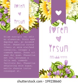 Set of invitations with floral background