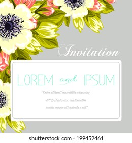 Set of invitations with floral background