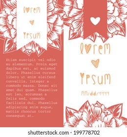 Set of invitations with floral background