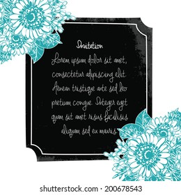 Set of invitations with floral background
