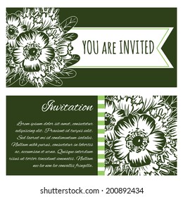 Set of invitations with floral background