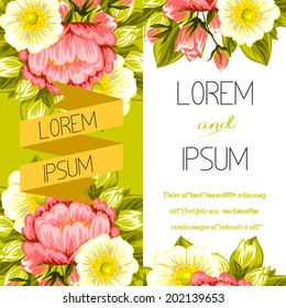 Set of invitations with floral background