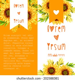 Set of invitations with floral background