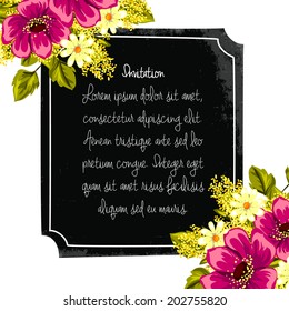 Set of invitations with floral background