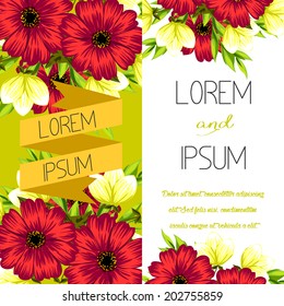 Set of invitations with floral background