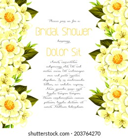 Set of invitations with floral background