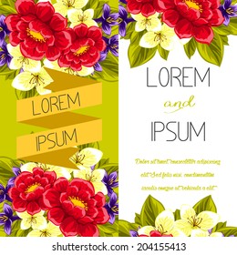 Set of invitations with floral background