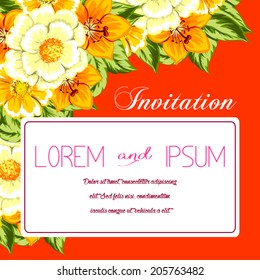 Set of invitations with floral background