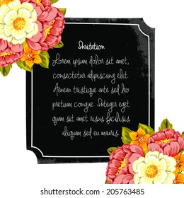 Set of invitations with floral background