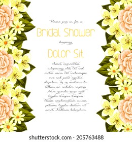 Set of invitations with floral background