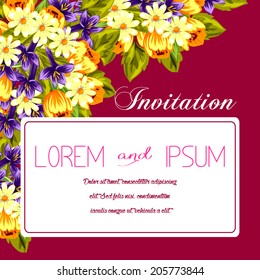 Set of invitations with floral background