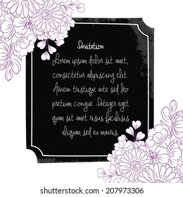 Set of invitations with floral background
