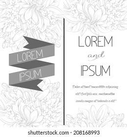 Set of invitations with floral background