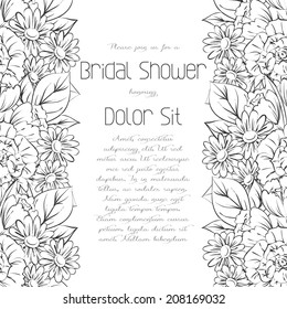 Set of invitations with floral background