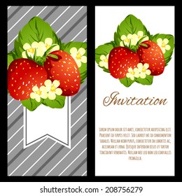 Set of invitations with floral background