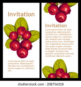 Set of invitations with floral background