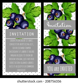 Set of invitations with floral background