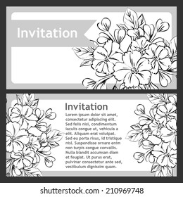Set of invitations with floral background