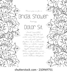 Set of invitations with floral background