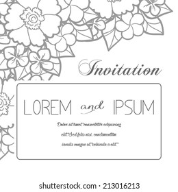 Set of invitations with floral background