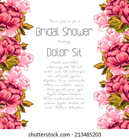Set of invitations with floral background