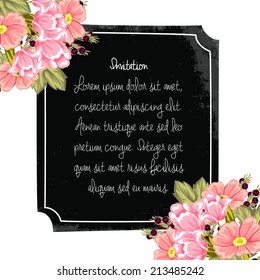 Set of invitations with floral background