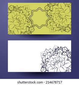 Set of invitations with floral background