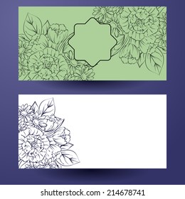 Set of invitations with floral background