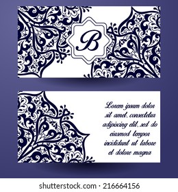 Set of invitations with floral background