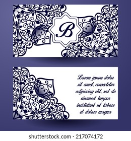 Set of invitations with floral background