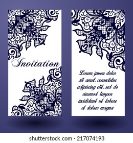 Set of invitations with floral background