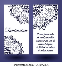 Set of invitations with floral background